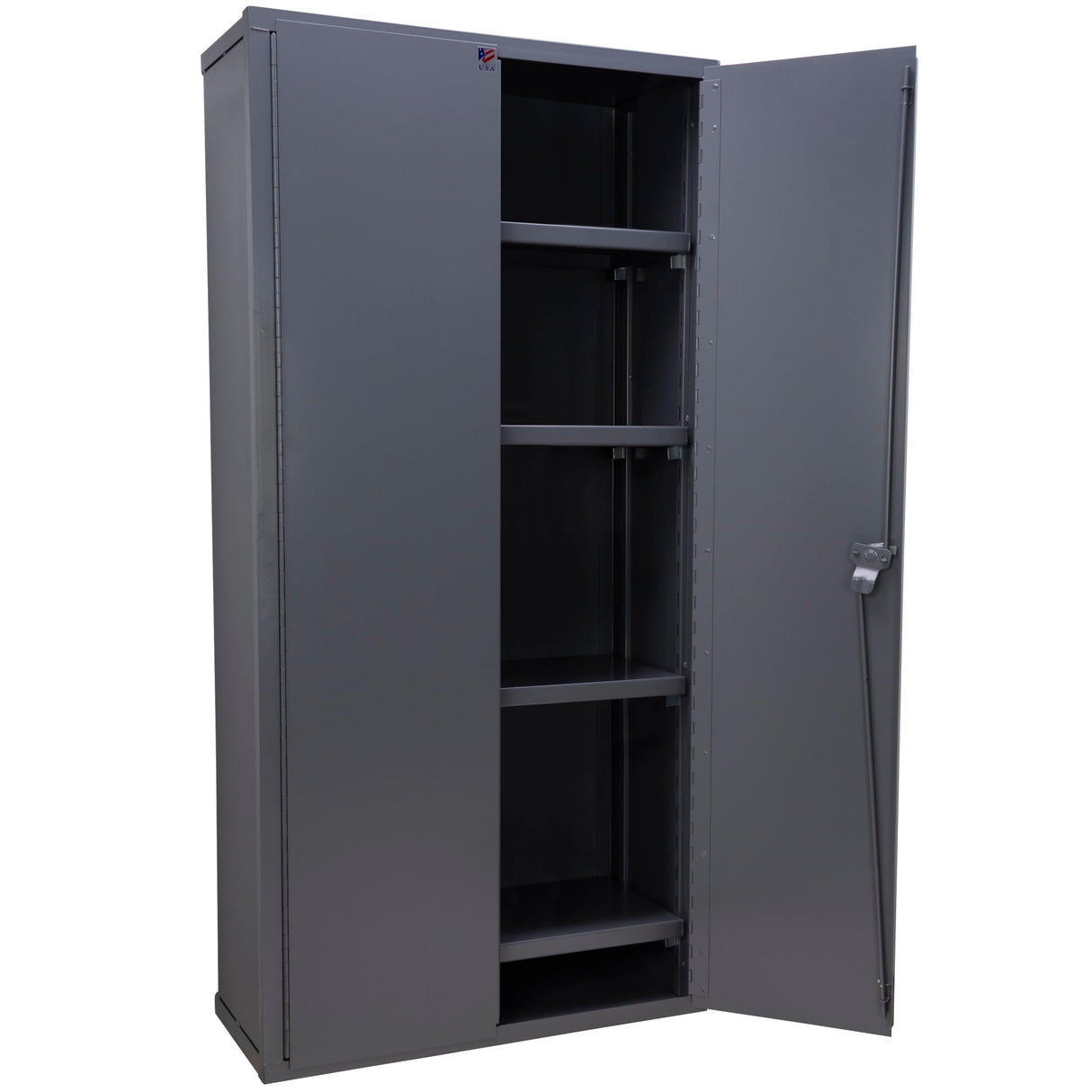 Jamco Extra Heavy Duty Steel Storage Cabinet with Solid Lockable Doors, 14-Gauge All-Welded Metal Cabinet, 4 Adjustable Shelves, 7,200 lbs Capacity, 18" D x 36" W x 74" H, Gray Jamco
