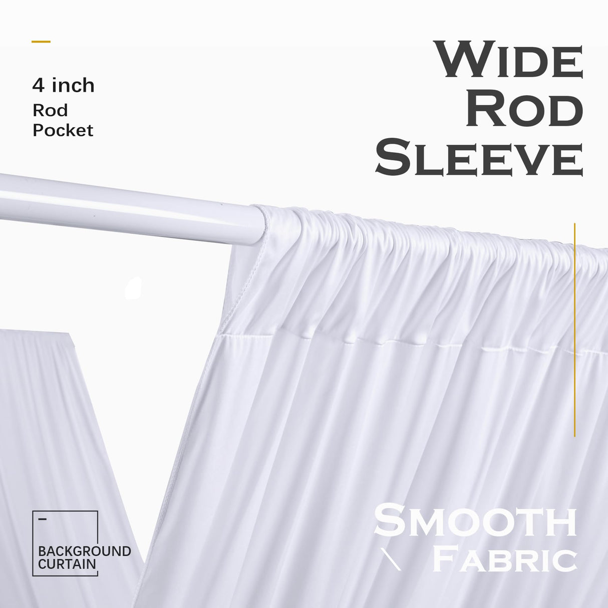 20ftx30ft White Ceiling Curtain for Wedding Parties – 4 Panels Wrinkle-Free 30 FT Long Tent Draping Curtains for Wedding, Birthday & Theme Parties, 30ft Height with Rod Pocket Party Village