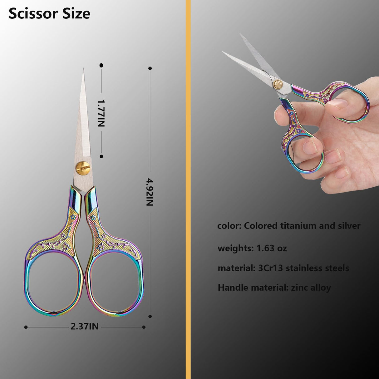 Small Sewing Scissors Sharp Embroidery Crochet Scissors, 2 Piece crochet accessories Yarn fabric scissors for Needlework Arts & Crafts DIY Tools YVAOG