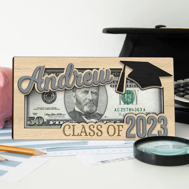 Personalized Name Graduation Money Gift Holder, Graduation Card Box Cash Holder, Class of 2024 Money Gift Holder, Senior Money Gift, College Graduation Gift(1 Pcs) MillMB