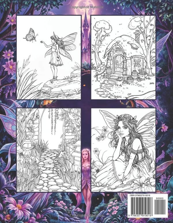 Fairyland Dreams: An Enchanted Coloring Journey: Enchanted Whimsy:A Fairy Adult Coloring Book WoodArtSupply