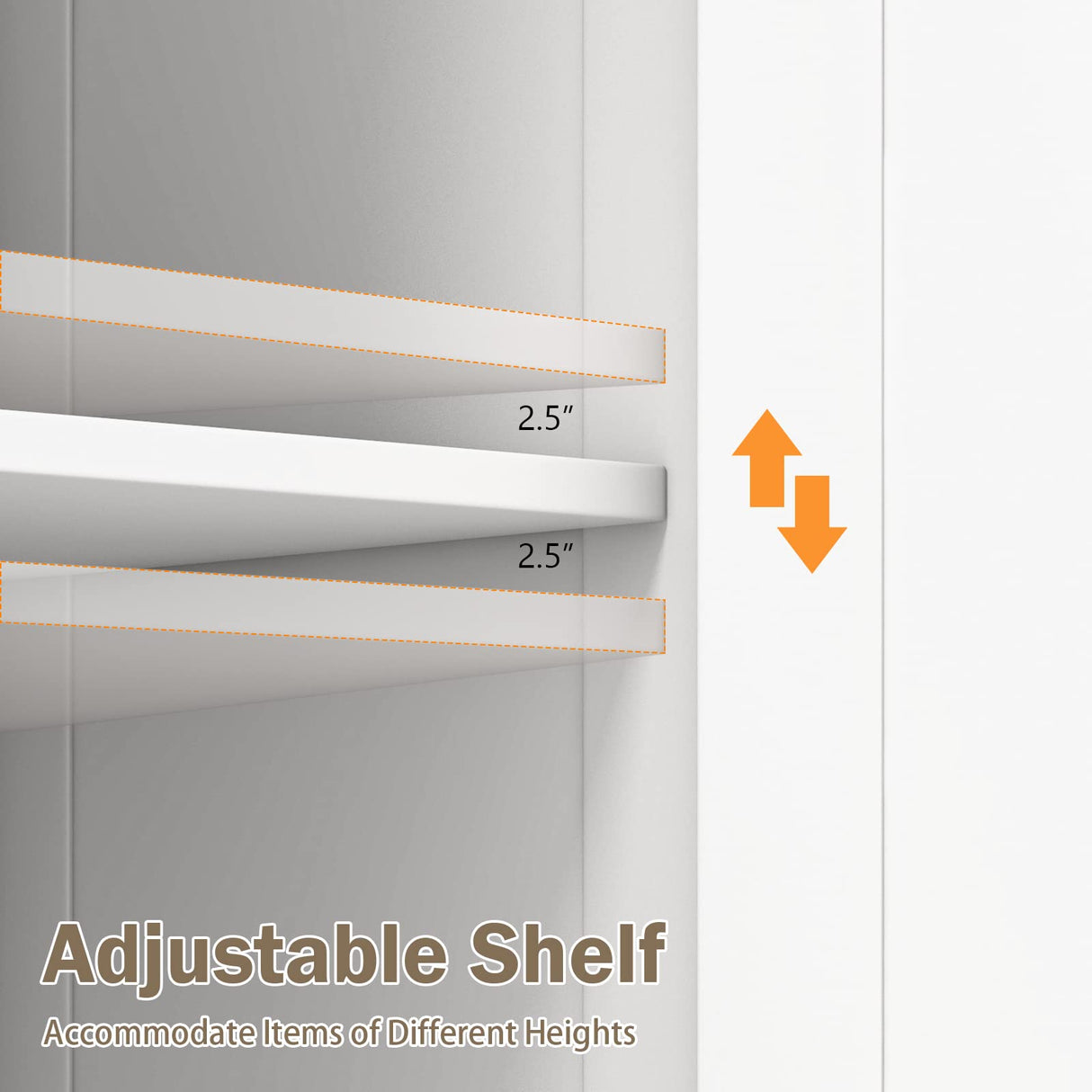 Tangkula White Freestanding Bathroom Floor Cabinet with 3 Drawers and Adjustable Shelf Tangkula