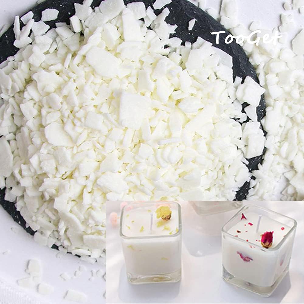 TooGet Pure White Soy Wax Flakes, 100% Natural Soy Wax Bulk for Candle Making DIY, Premium Quality, Top Grade - 1 Pound TooGet