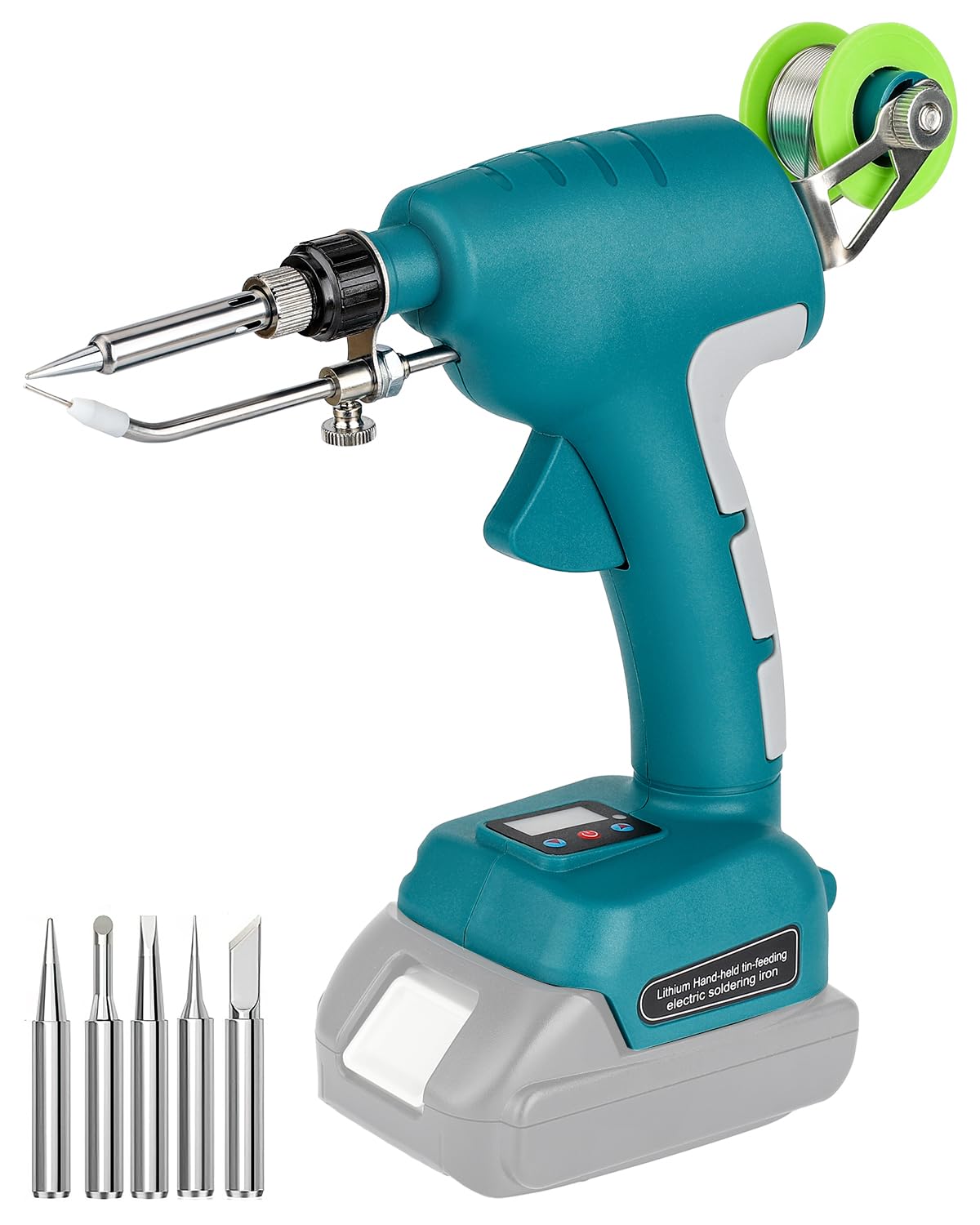 Cordless Soldering Iron Kit for Makita 18v LXT Battery,75W LED Digital Solder Iron Soldering Gun with 5pcs Tips,50g 0.04” Solder Wire for any Hobby Enthusiast (Battery not included) Taingwei