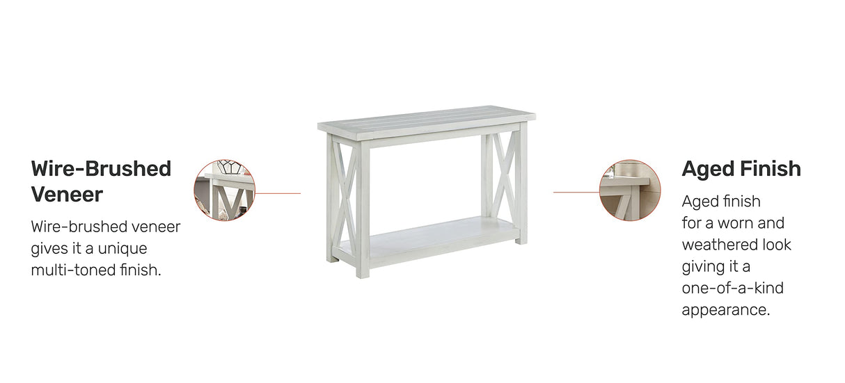 Seaside Lodge White Console Table by Home Styles,Off-white homestyles