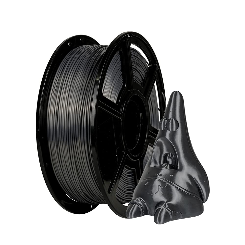 Flashforge 3D Printer Filament Silk PLA 1.75mm 1kg Spool-Dimensional Accuracy +/- 0.02mm (Metal Grey) FLASHFORGE