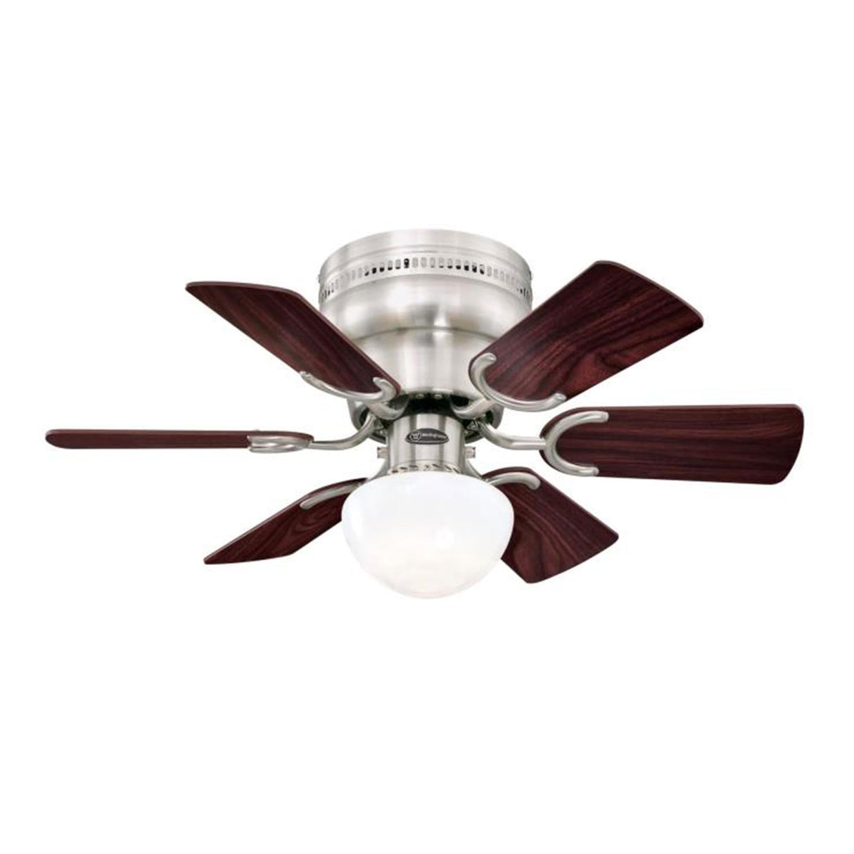 Westinghouse Hadley 30 Inch Brushed Nickel Finish Ceiling Fan with 6 Reversible Blades and Bowl Light Kit with 1 Candelabra Base Light Bulb Westinghouse