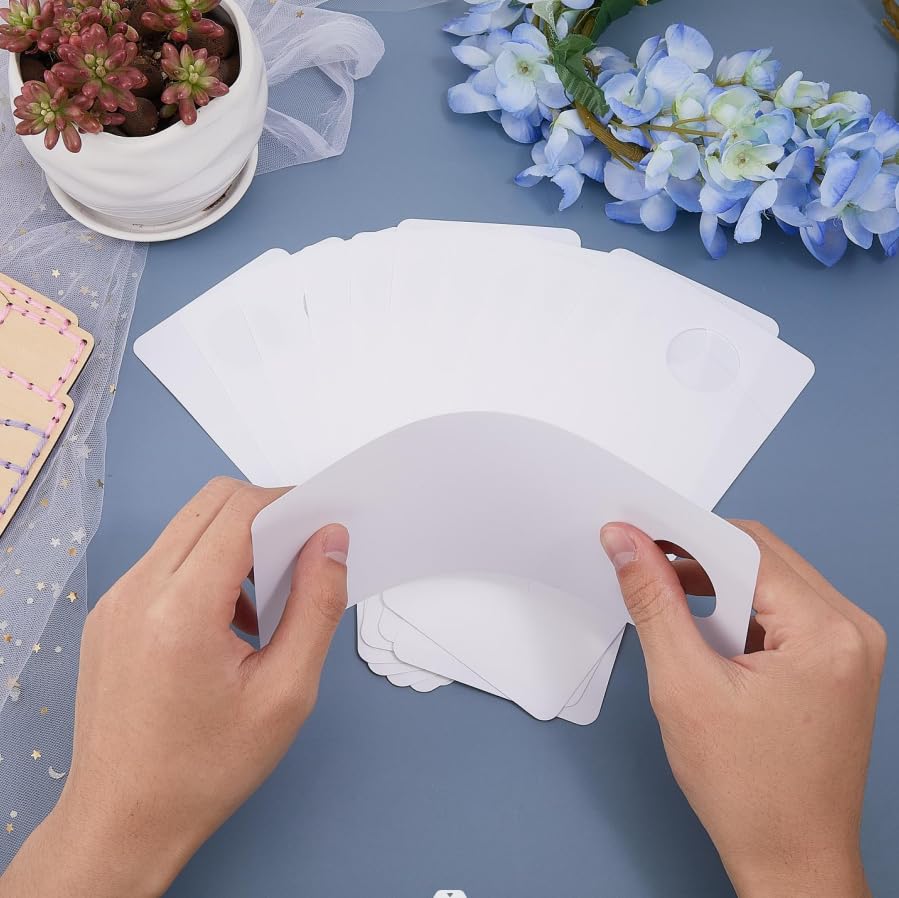 GLOBLELAND 30Pcs 8x3.23Inch PVC Door Knob Hangers Blank Door Signs to Write Your Own Messages for DIY Craft Home Office Hotel Restaurant Decoration GLOBLELAND