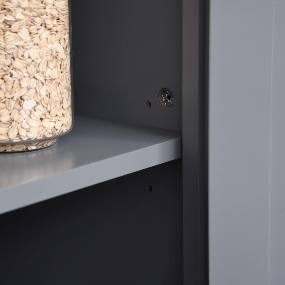 HOMCOM Elegant Buffet with Hutch, Kitchen Pantry Storage Cabinet with Framed Glass Door Drawer and Microwave Space, Grey HOMCOM