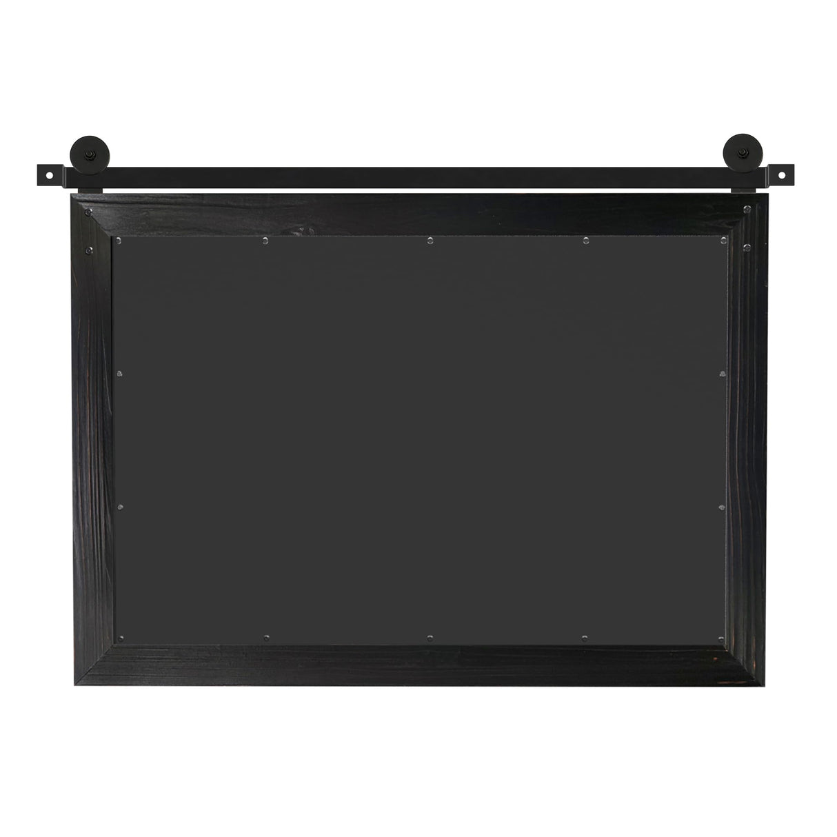 COGOOD Farmhouse Bathroom Mirror - 41" x 30" Rustic Barn Door Mirror for Living Room, Entryway, Bedroom, Vanity Wall Decor (Black) COGOOD