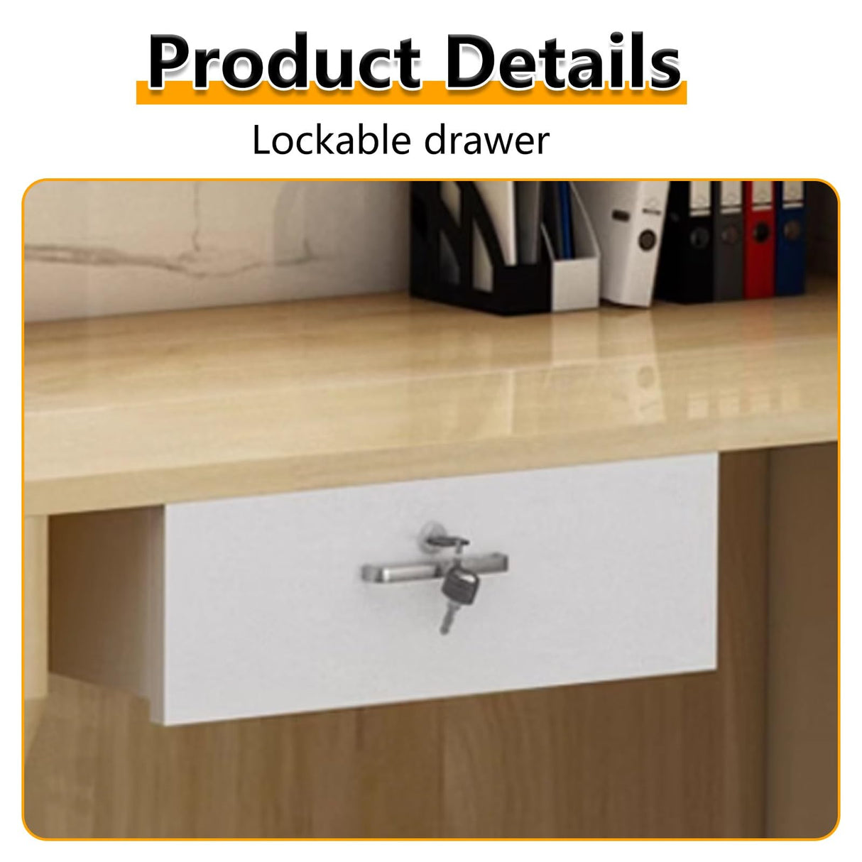 AYHARYLH Modern White Reception Desk with Counter & Lockable Drawers - Wood Front Desk Reception Counter with LED Light for Office, Salon, Retail, Lobby, Hotel, Home AYHARYLH