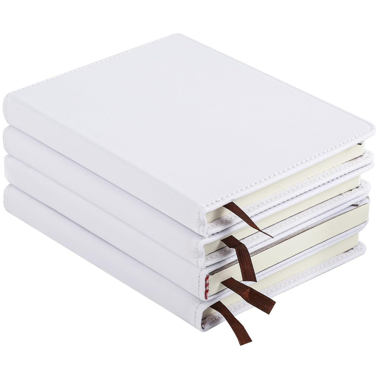 Tideme 4 PCS Sublimation Blank Notebooks, Faux Leather Journal Notebooks, DIY Small Notebook Notepads, A6-200 PagesCustomizable Hardcover Blank Notebooks for School Office Supplies Tideme