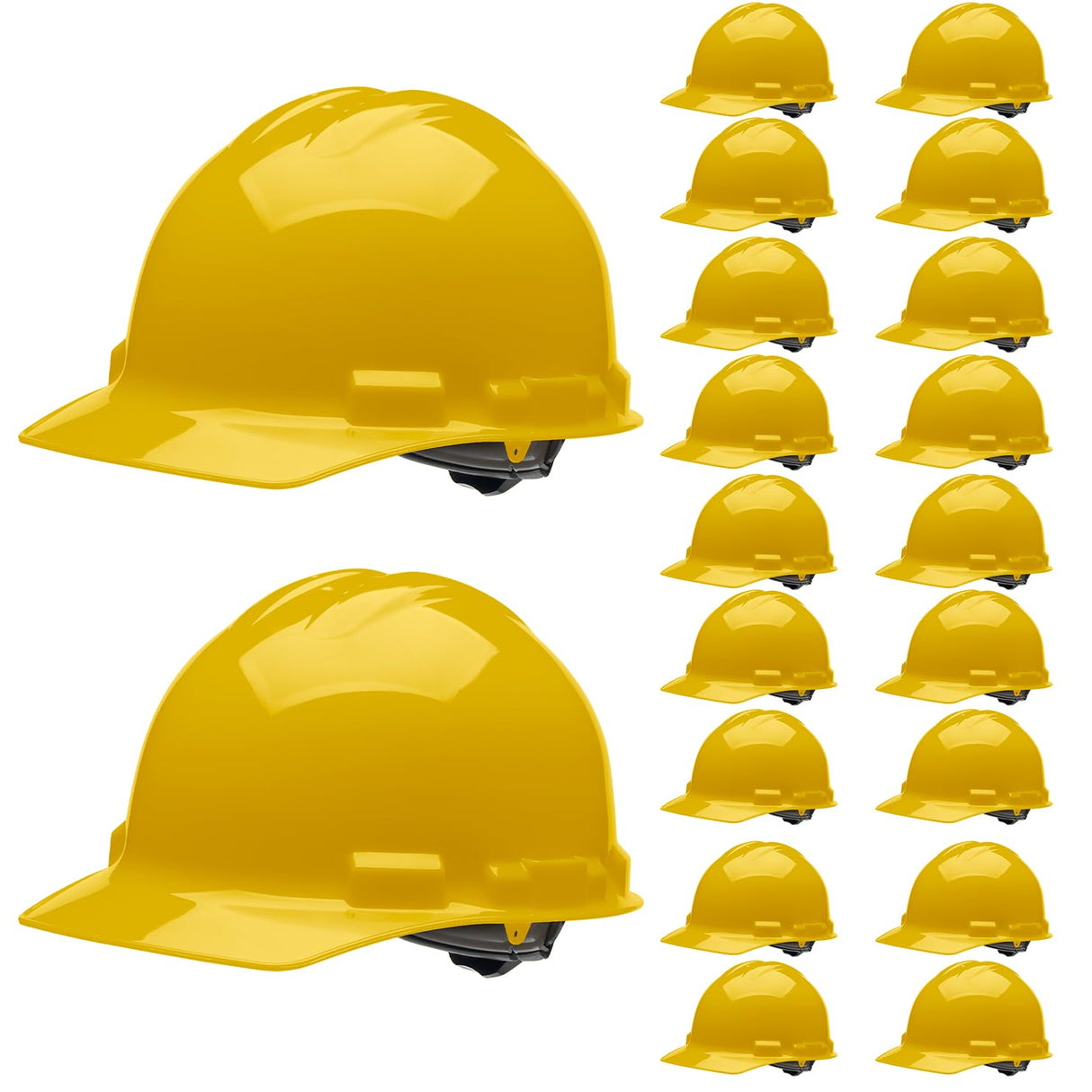 Malta Dynamics Made in US 4 Pt. Suspension Hard Hat, Ratchet Cap Style, Construction Hard Hat for Safety, OSHA/ANSI Compliant (1 Pack, Yellow) Malta Dynamics