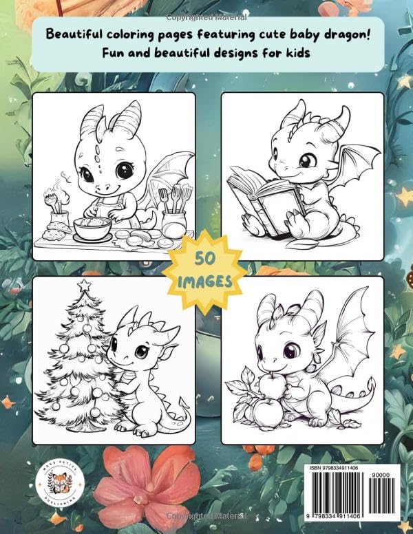 Baby dragons Coloring Book: Cute and Fantastic baby Dragons Coloring Book for Kids Ages 4-8 WoodArtSupply