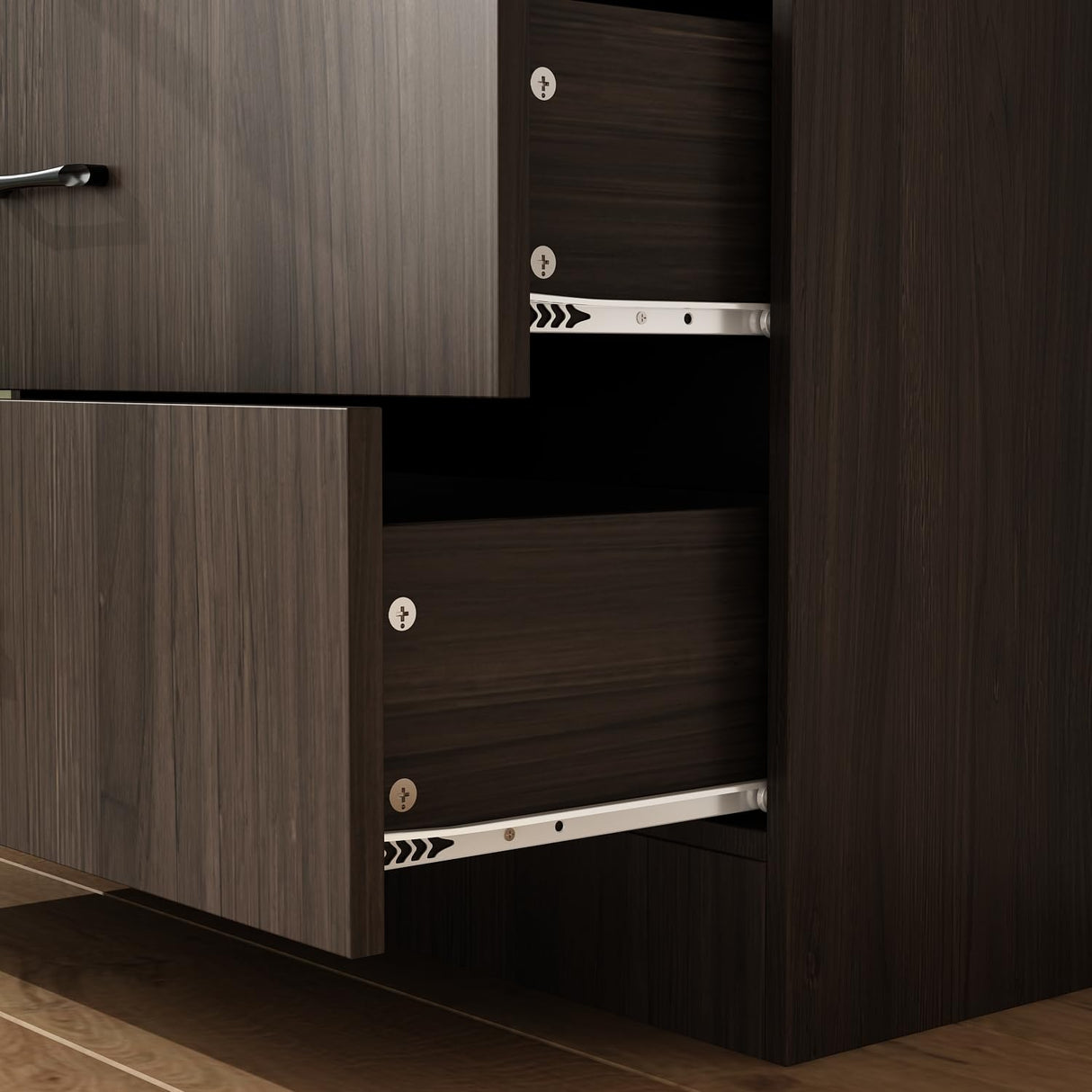 TAMUNE Display Cabinet with Glass Doors & Lights, Display Case with 3-Tier Shelves & 3 Drawers, Glass Storage Cabinet for Curio Trophy Living Room Office, Brown, 15.7”D x 31.5”W x 78.7”H TAMUNE