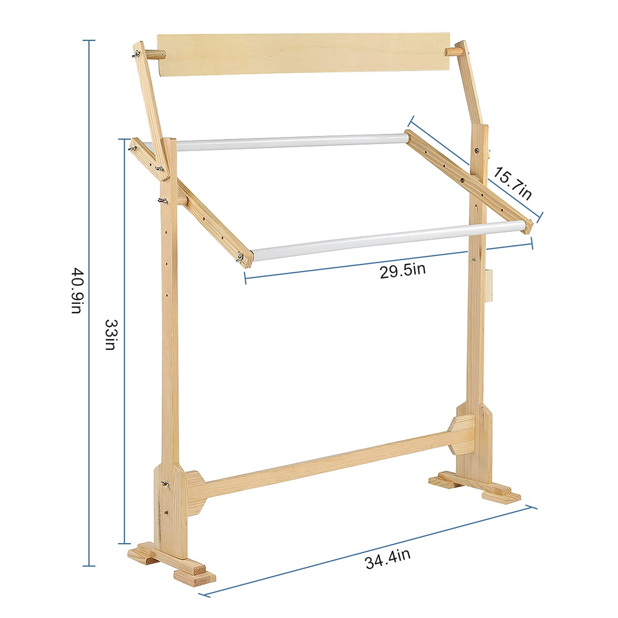 Adjustable Embroidery Stand, Wooden Frame Cross Stitch Floor Stand 360° Rotated Needlework Stand Holder Lap Table Craft Sewing Tool with Scroll Frame Ejoyous