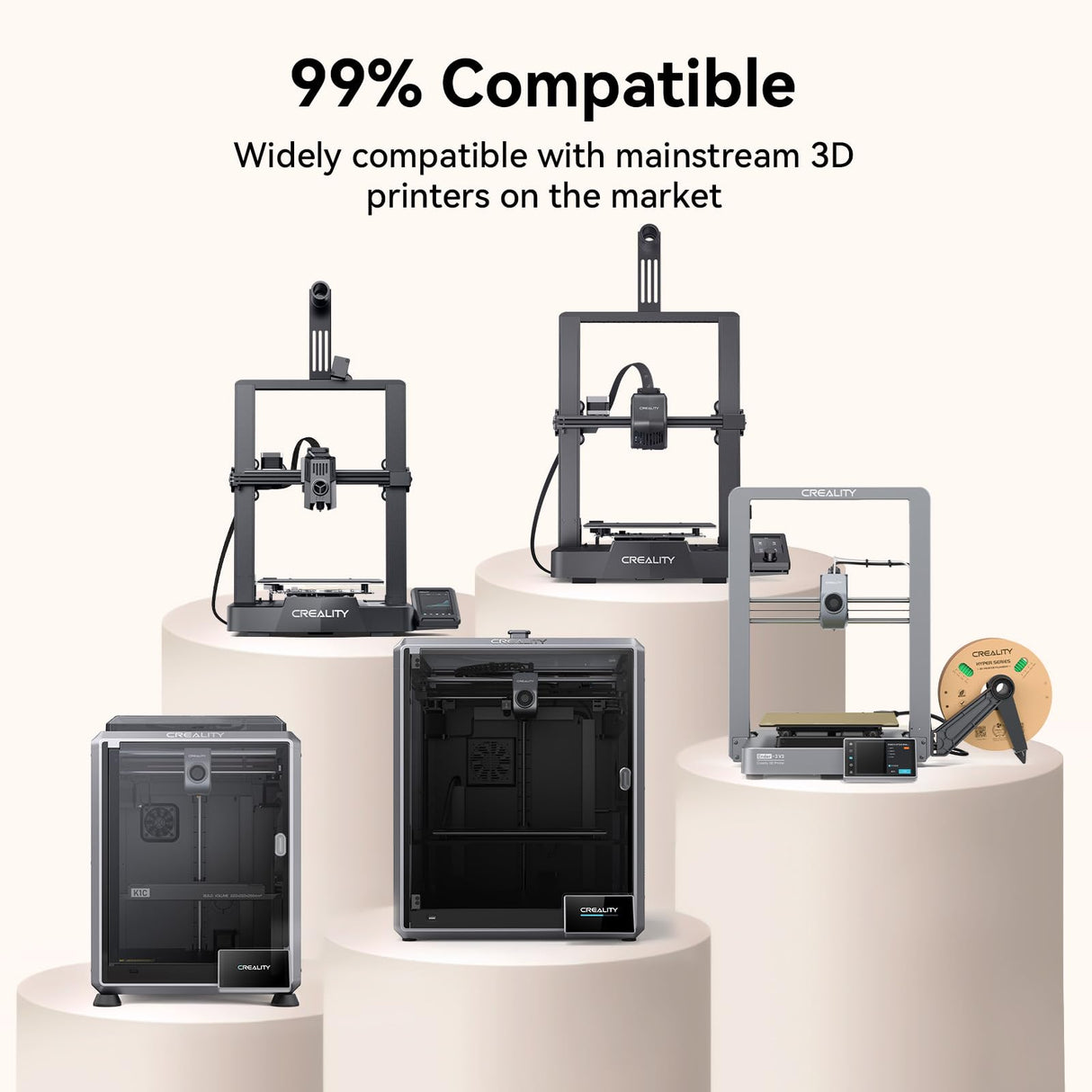 Creality Wood PLA Filament, 3D Printing PLA Filament 1.75mm, Dimensional Accuracy +/- 0.03mm, Warp-Free and Clog-Free, 1KG Spool (2.2 lbs), Fit for 99% 3D Printers Creality