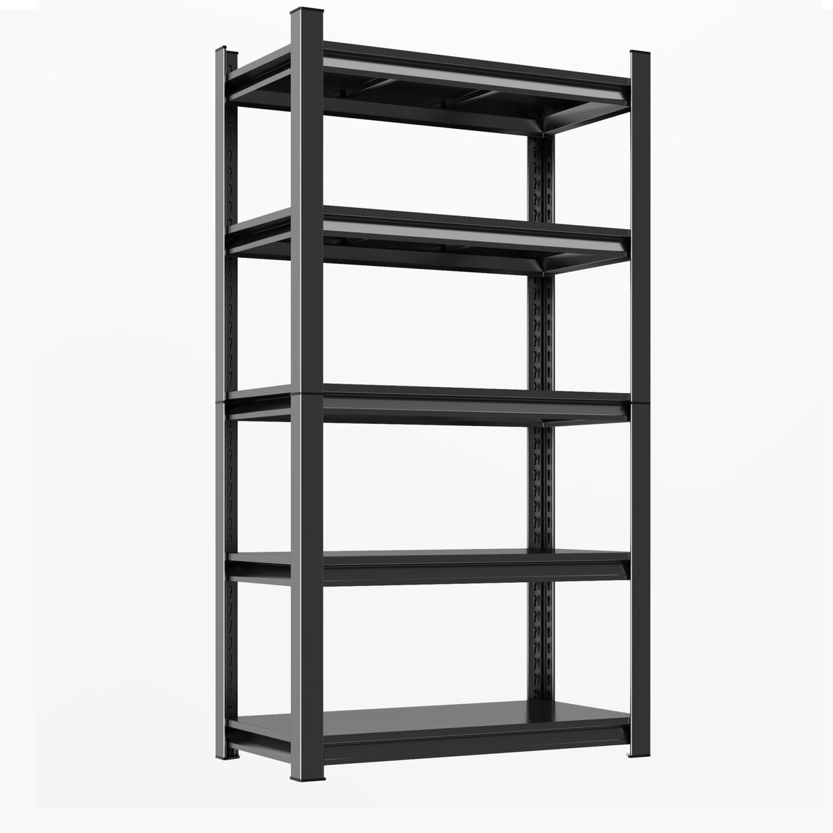 63"H Garage Shelving Heavy Duty Rack, 3000 LBS Large Capacity 5 Tier Adjustable Storage Shelves, Metal Industrial Shelf Units for Garage, Basement and Warehouse, 63"H×23.6"W×13.8"D, Black ErgoNova