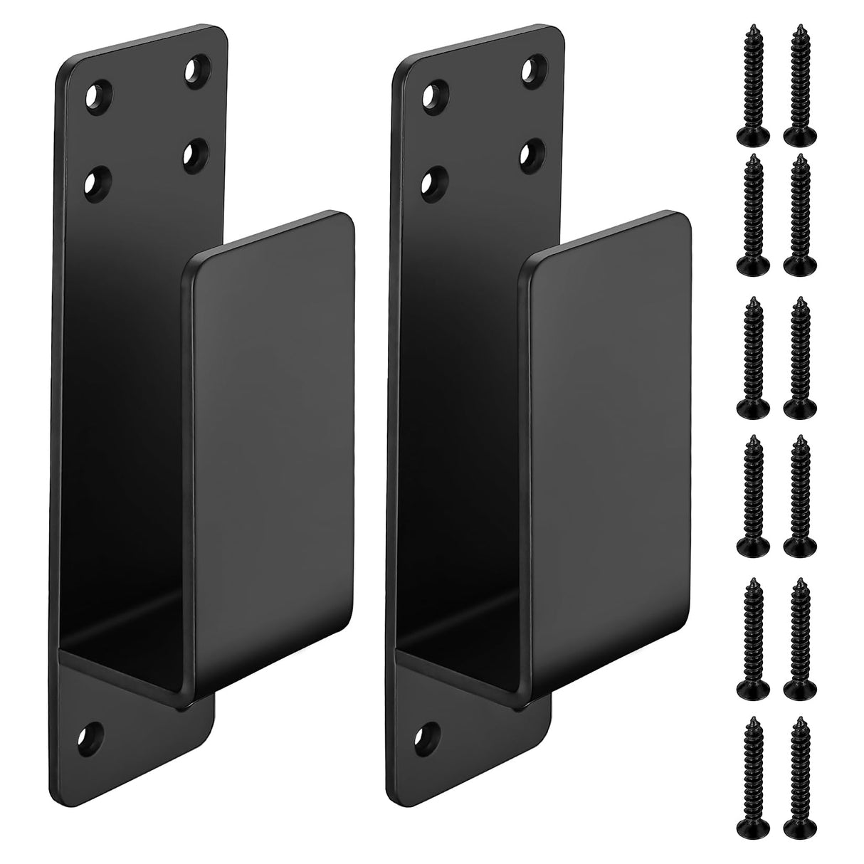 2x4 Door Barricade Brackets, 2 Pcs Door Security Barricade Brackets, Heavy Duty Door Security Brackets for 2 x 4 Lumber, Open Bar Security Holder U Brackets for Indoor, Outdoor (6.88"x1.96"x1.77"2Pcs) bayidun