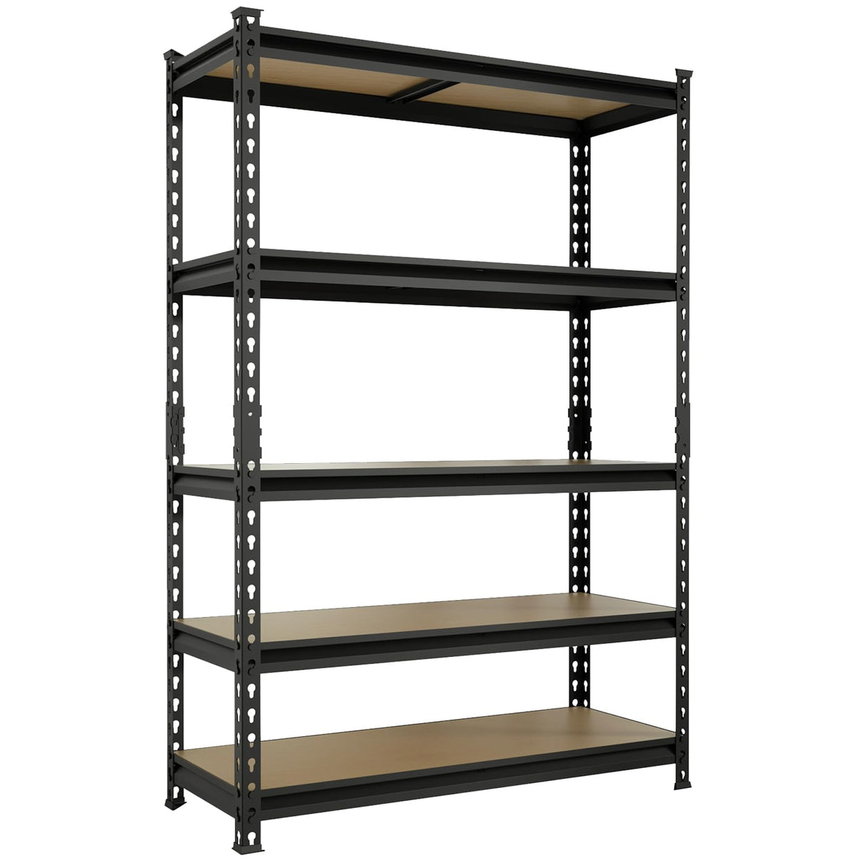BIG RED Storage Shelving Unit, 5-Tier Adjustable, Heavy Duty Metal Garage Shelves/Utility Rack for Kitchen, Pantry, Basement, Bathroom, Laundry - 2,000 lbs Capacity, Black, 72" H x 48" W x 18" D BIG RED