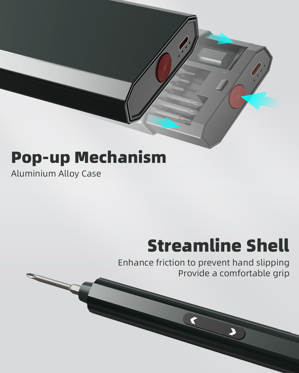 Mini Electric Screwdriver 48-in-1 Magnetic Bits, DOINOW Precision Electric Screwdriver LED Light, Electric Screwdriver kit for PC Building Phone Watch Laptop DOINOW