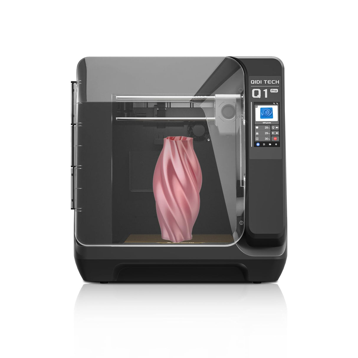 QIDI Q1 Pro 3D Printer with Active Chamber Heating, Max 600mm/s High-Speed, Core XY Structure, Fully Auto Leveling System, 350°C Direct Extruder Support Carbon Fiber Filaments,Smart Tangle Detection R QIDI TECHNOLOGY