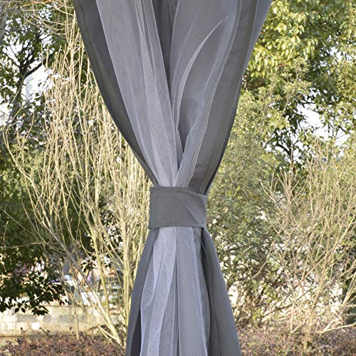 Outsunny 12' x 12' Round Outdoor Gazebo, Patio Dome Gazebo Canopy Shelter with Double Roof, Netting Sidewalls and Curtains, Zippered Doors, Strong Outsunny