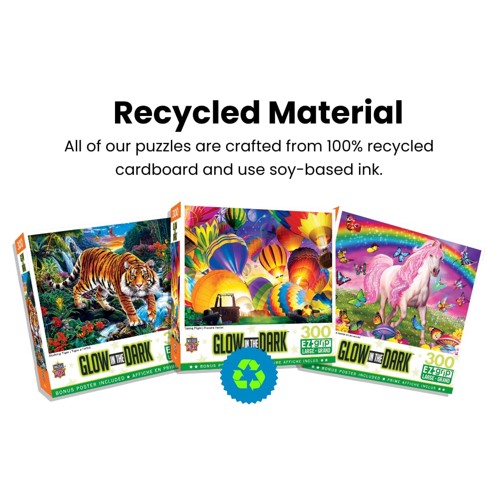 Masterpieces 300 Piece EZ Grip Glow in The Dark Jigsaw Puzzle - Rainbow World - 18"x24" Masterpieces