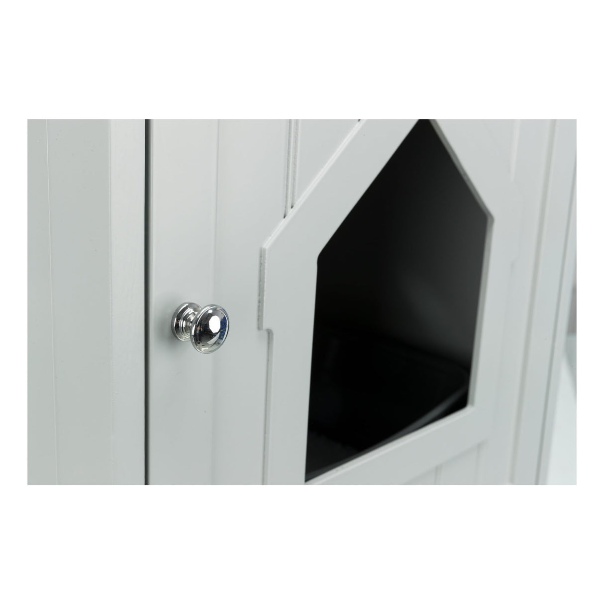 TRIXIE Furniture Litter Box Enclosure (Gray) Hidden Litter Box for Cats with Shelf, Classic Style, Big Front Door for Easy Cleaning, Large Hole for Convenient Entry, Use As Side Table or Nightstand TRIXIE