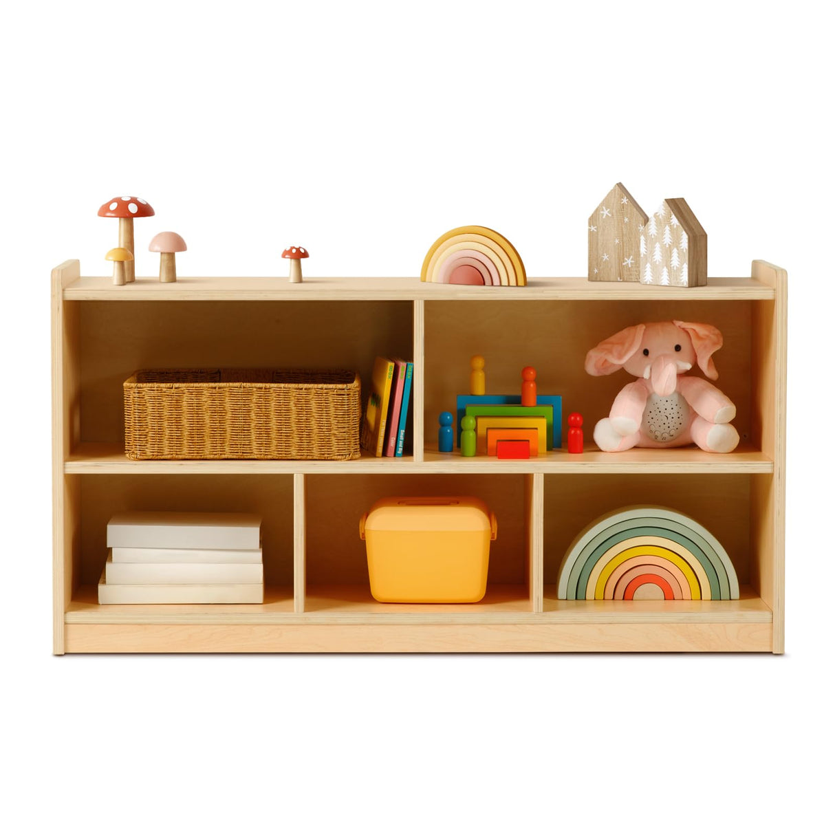 5-Section Wooden Storage Cabinet by OOOK for Kids' Books and Toys OOOK