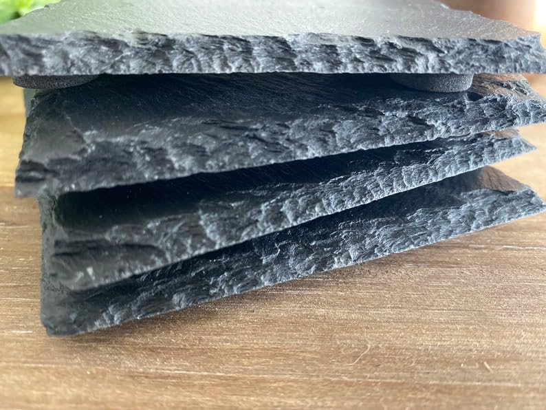 Set of 4 Slate Drink Coasters, Personalized Housewarming Gift, Personalized Gifts, Wedding Couples Gift, Engraved Stone Coasters, Custom Gift Set, Monogram Coasters, New Home Gifts, Drinkware Generic