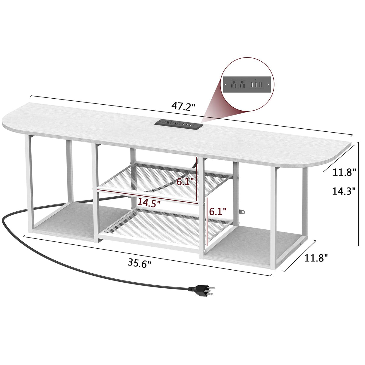Floating TV Stand with Power Outlet for 50 60 Inches TV,Wall Mounted Media Console with Open Storage Shelves,Modern Entertainment Center for Living Room,Bedroom(White) Fogein