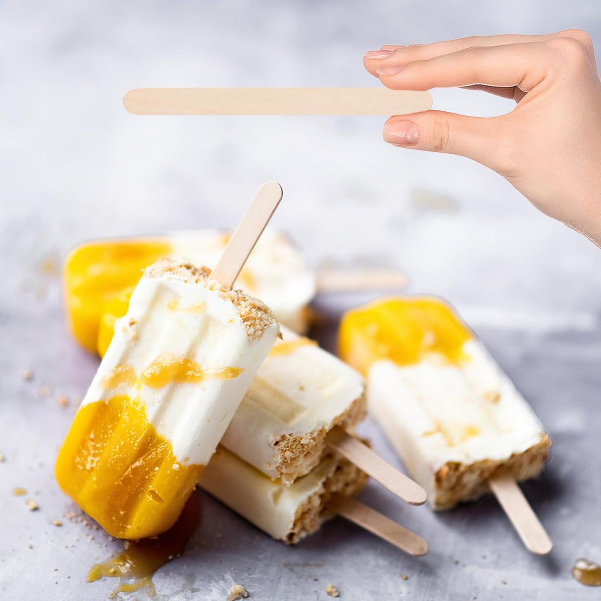 VEIDIA 2000 Pcs 4.5" Wooden Craft Sticks, Ice Cream Sticks,Natural Wood Popsicle Stick for Waxing, DIY Wood Crafts, Hair Removal and Waxing Supplies, Paint Stirrer, Art Projects and Ice Pop Sticks VEIDIA
