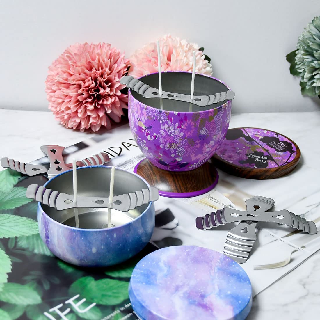 20pcs Metal Candle Wicks Centering Devices, 3 Holes Stainless Steel Candle Wick Holder for DIY Candle Making… AGLARY