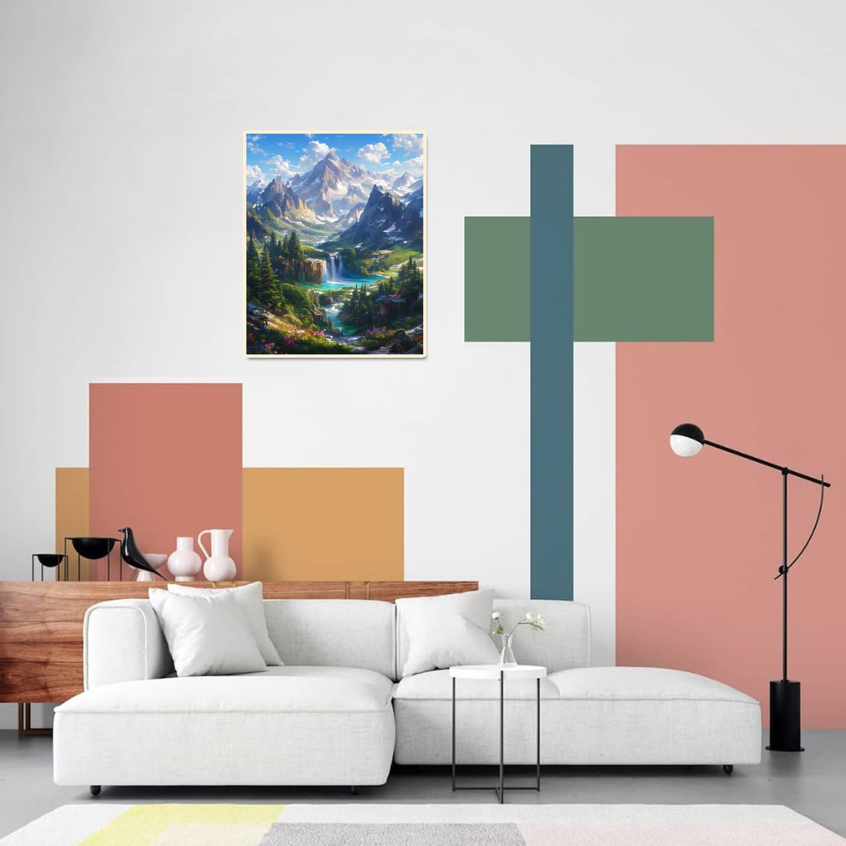 Landscape Paint by Numbers Kit for Adults Beginner Mountain Oil Painting Kit Adult Paint by Number Kits on Canvas DIY Painting for Beginners Art by Numbers Nature for Gifts Home Wall Decor 16x20 Inch obterie