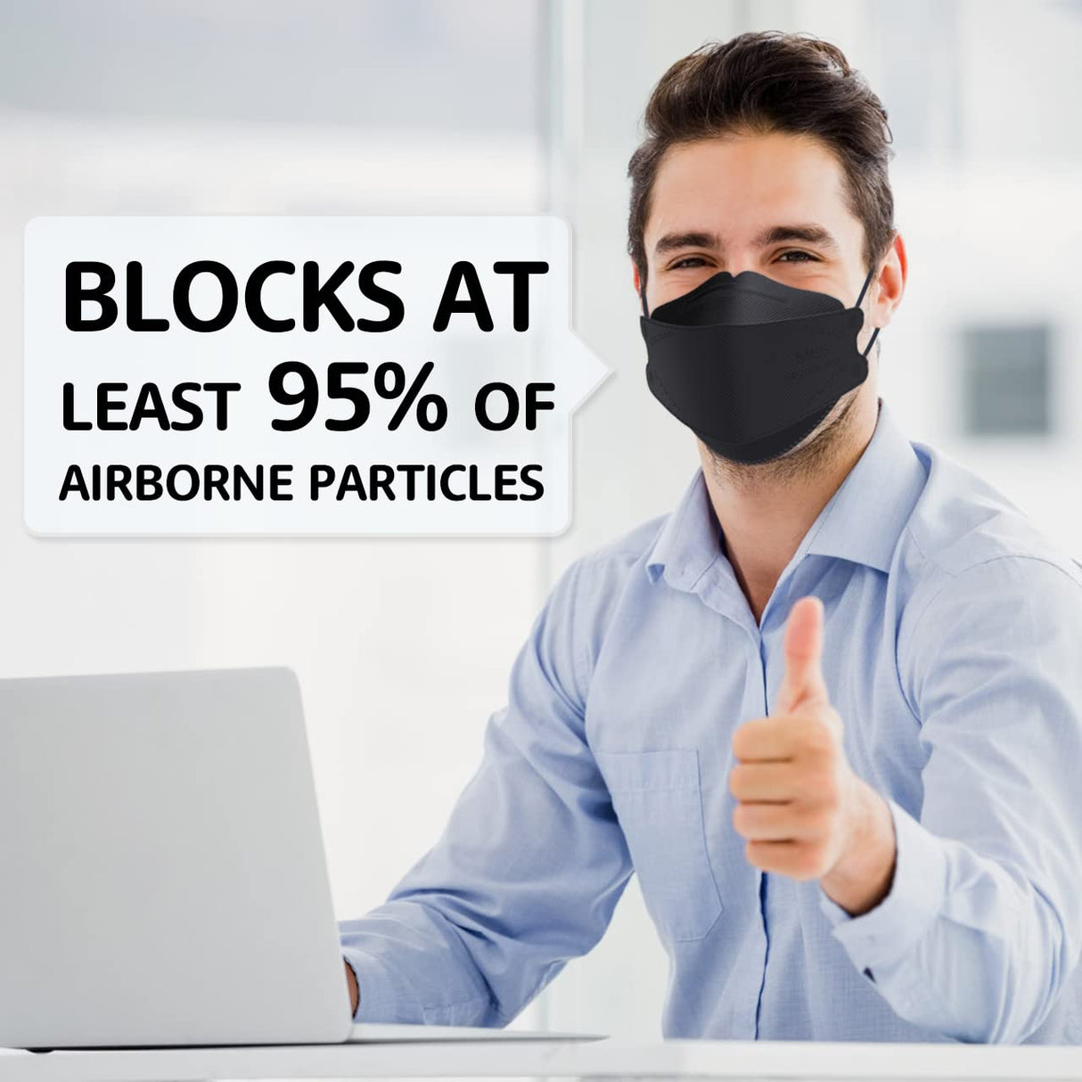 LEVENIS KN95 Face Masks 50 Pack, Breathable Comfortable and Disposable KN95 Mask, Black LEVENIS