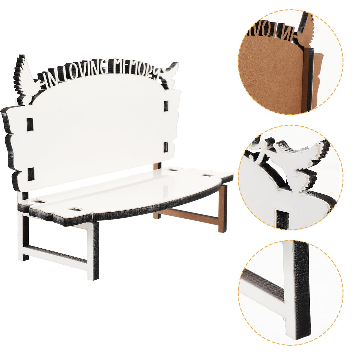 Tofficu White Embryo Chair Heat Transfer Memory Bench Diy Photo Frame Sublimation Blank Heat Press Blanks Table Decorations for Dining Table Heat Transfer Blank Wood Christmas Billet Tofficu