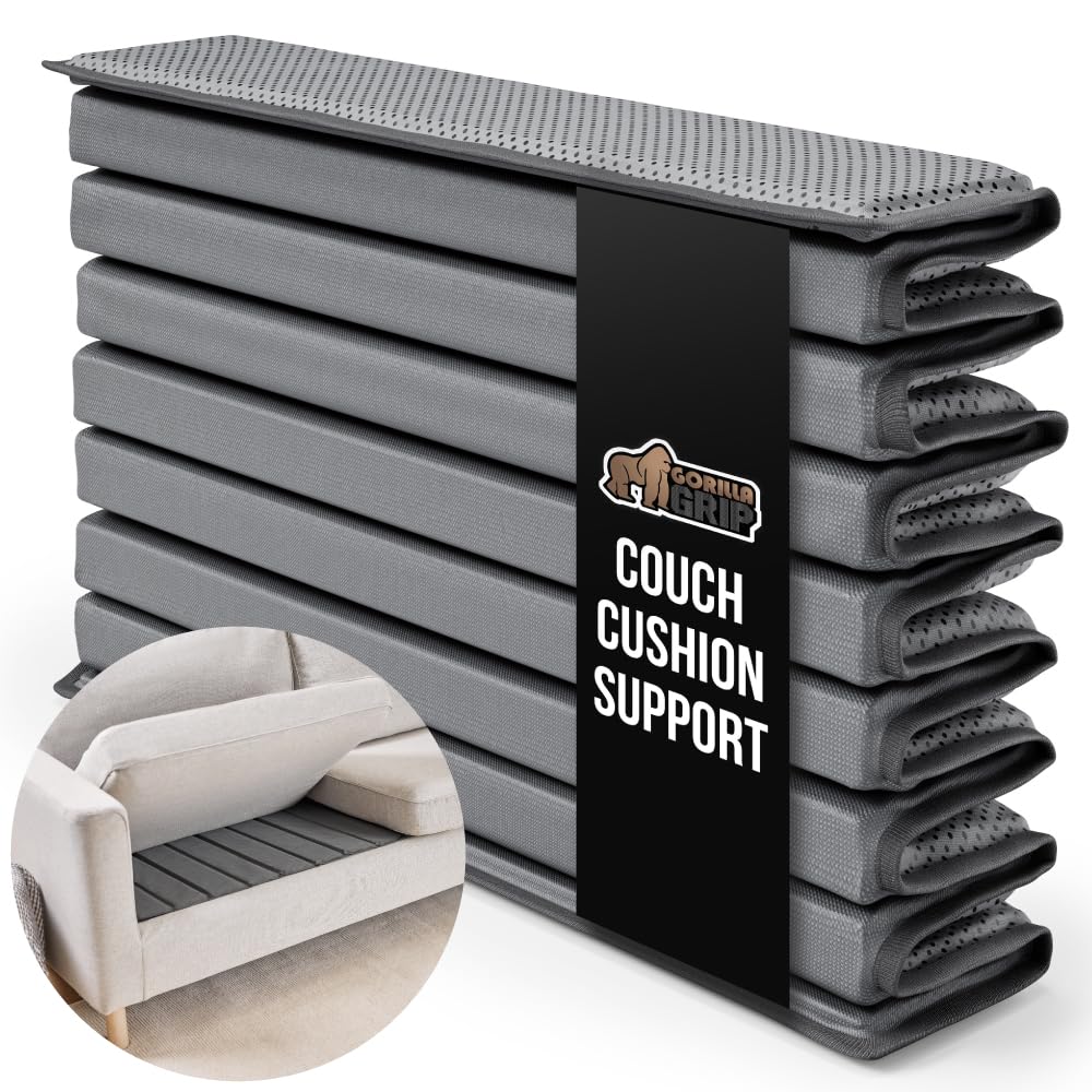 GORILLA GRIP Heavy Duty Couch Cushion Support Board to Fix Sagging Sofas, 21.5 x 78 Oversized Sofa, Thick Plywood Boards Add Strong Seat Supports, Stay in Place Replacement Stuffing Under Couches Grey GORILLA GRIP
