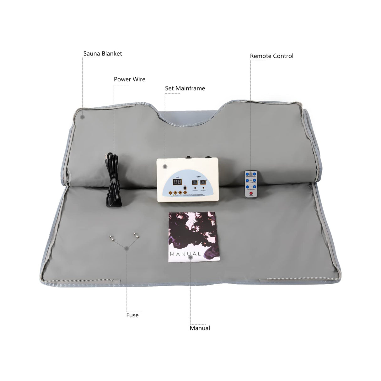 LIAPDG 110V Sauna Blanket, Infrared Sauna Blanket Portable Sauna Bag Body Shaper Blanket in Beauty Salons, Spas, Relaxation Rooms 35-80℃/ 95-176℉ 15-60 Minutes with 63 Inches Power Cord 650W LIAPDG