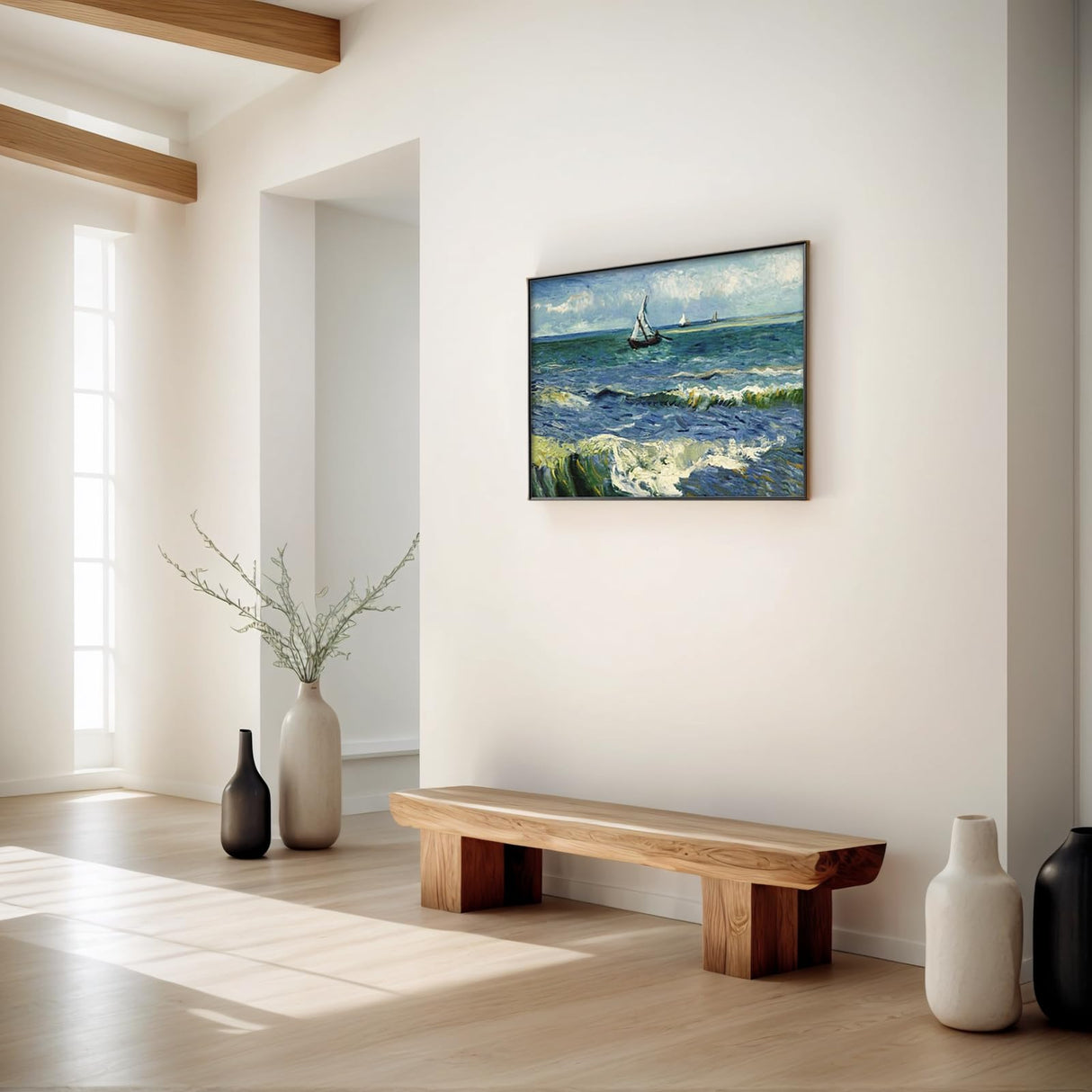 NIHO-JIUMA Diamond Painting Kits Van Gogh Seascape, DIY 5D Full Drill Diamond Art Gift for Adults/Teen, Home Decoration (40x50cm/16x20inches) NIHO-JIUMA