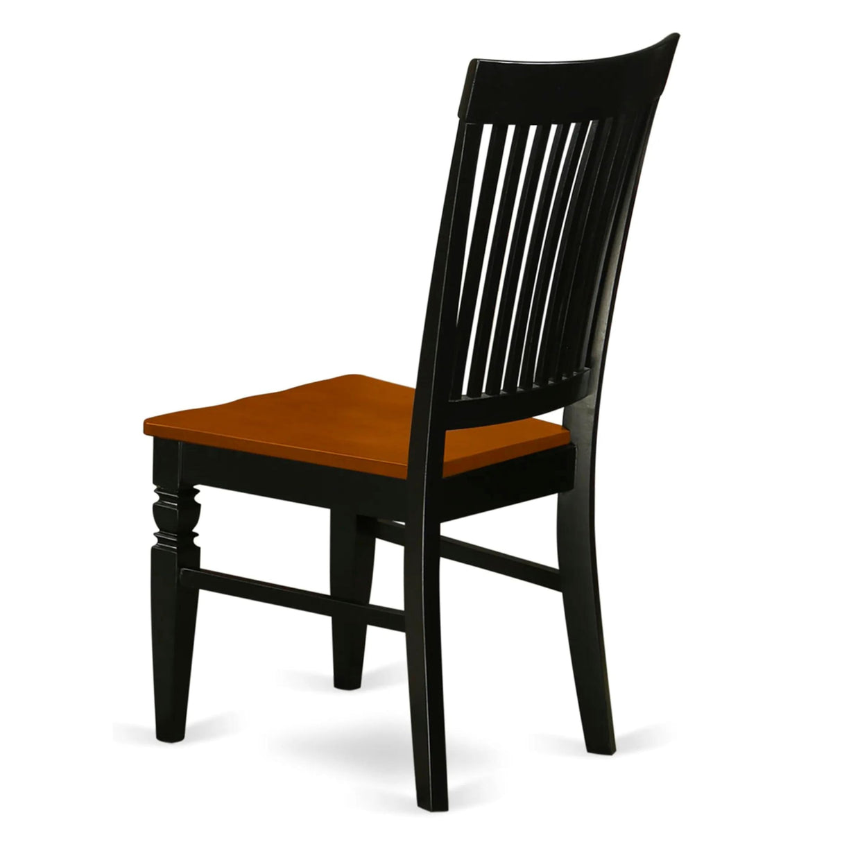 East West Furniture WEC-BCH-W Weston Dining Chairs - Slat Back Wooden Seat Chairs, Set of 2, Black & Cherry East West Furniture