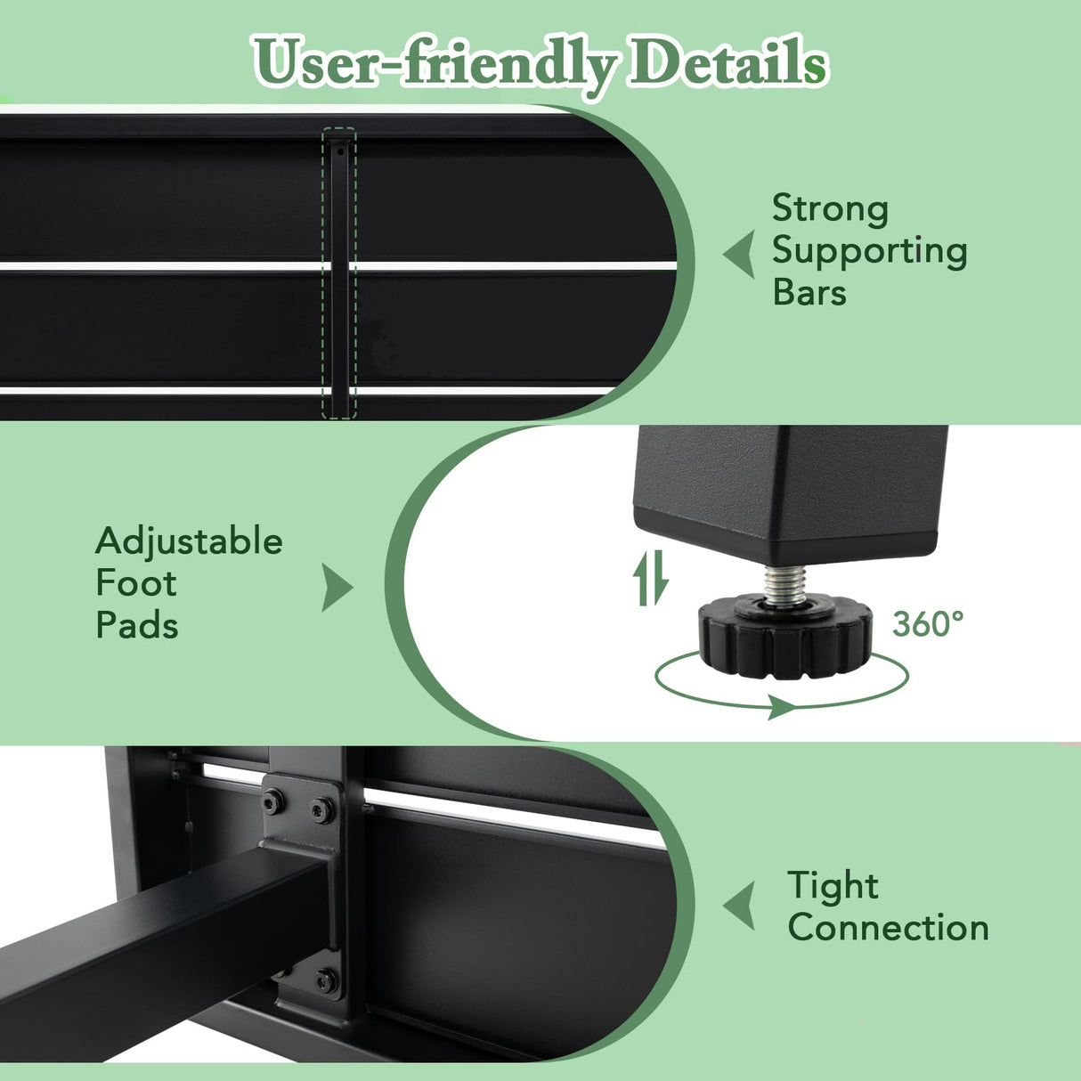 COSTWAY 36" Outdoor Bar Table, Rectangular High Pub Table with Adjustable Foot Pads, Patio Counter Height Dining Table for Balcony, Backyard, Indoor, Black COSTWAY