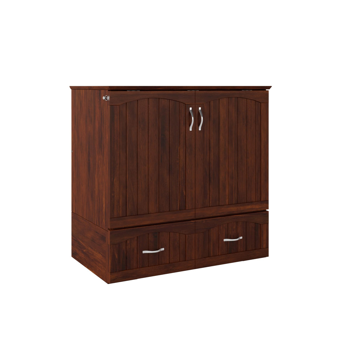 AFI, Southampton Murphy Bed Chest Twin XL with 6" Mattress, Storage Drawer & Built-in USB Charger, Walnut AFI