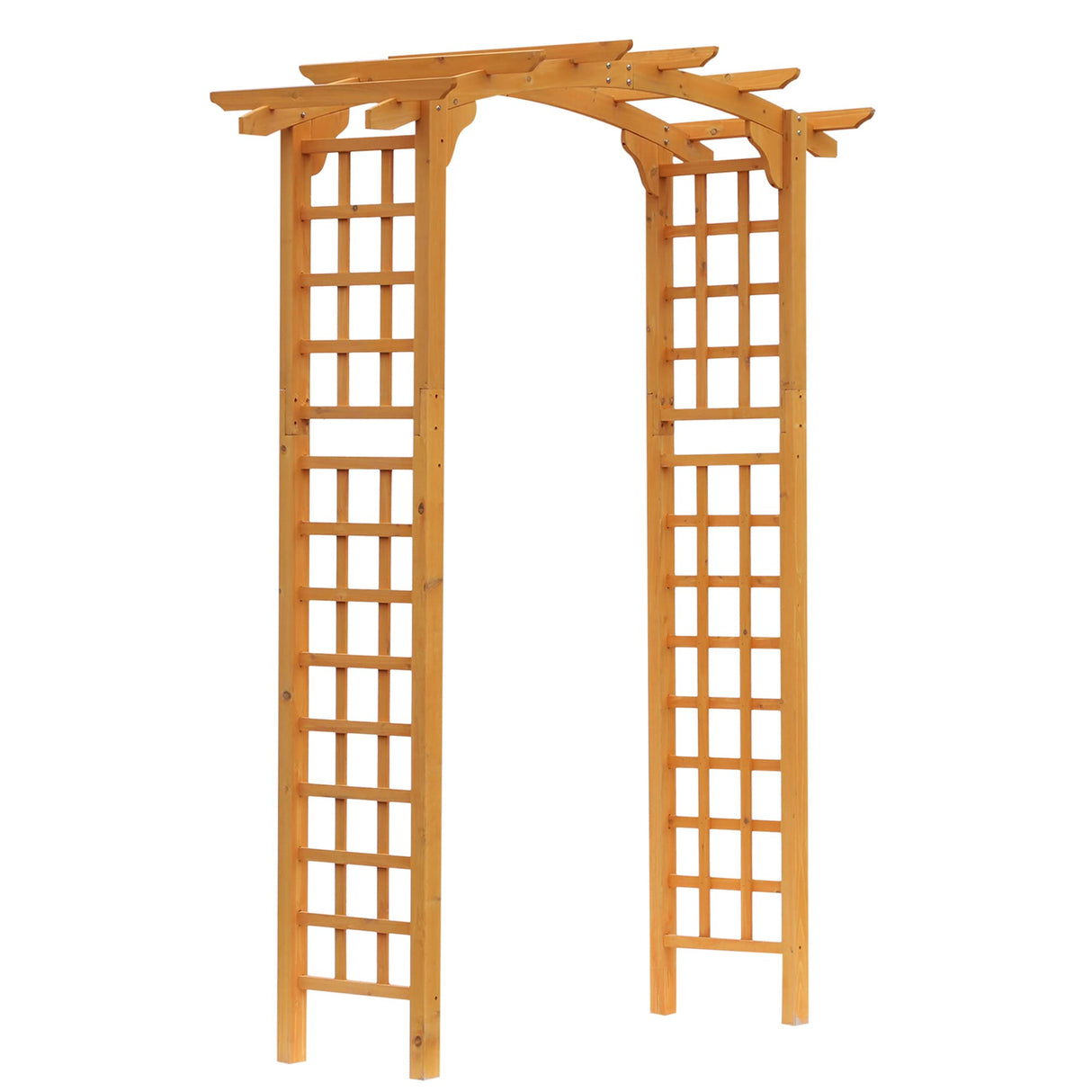 Outsunny 90in Wood Garden Arbor Arch with Trellis Wall for Climbing & Hanging Plants, Decor for Party, Weddings, Birthdays & Backyards Outsunny