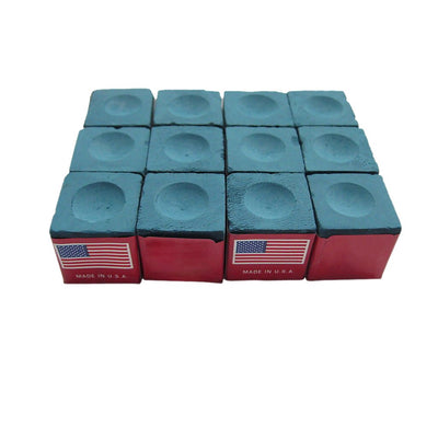 Master Billiard/Pool Cue Chalk Box, 12 Cubes, Blue