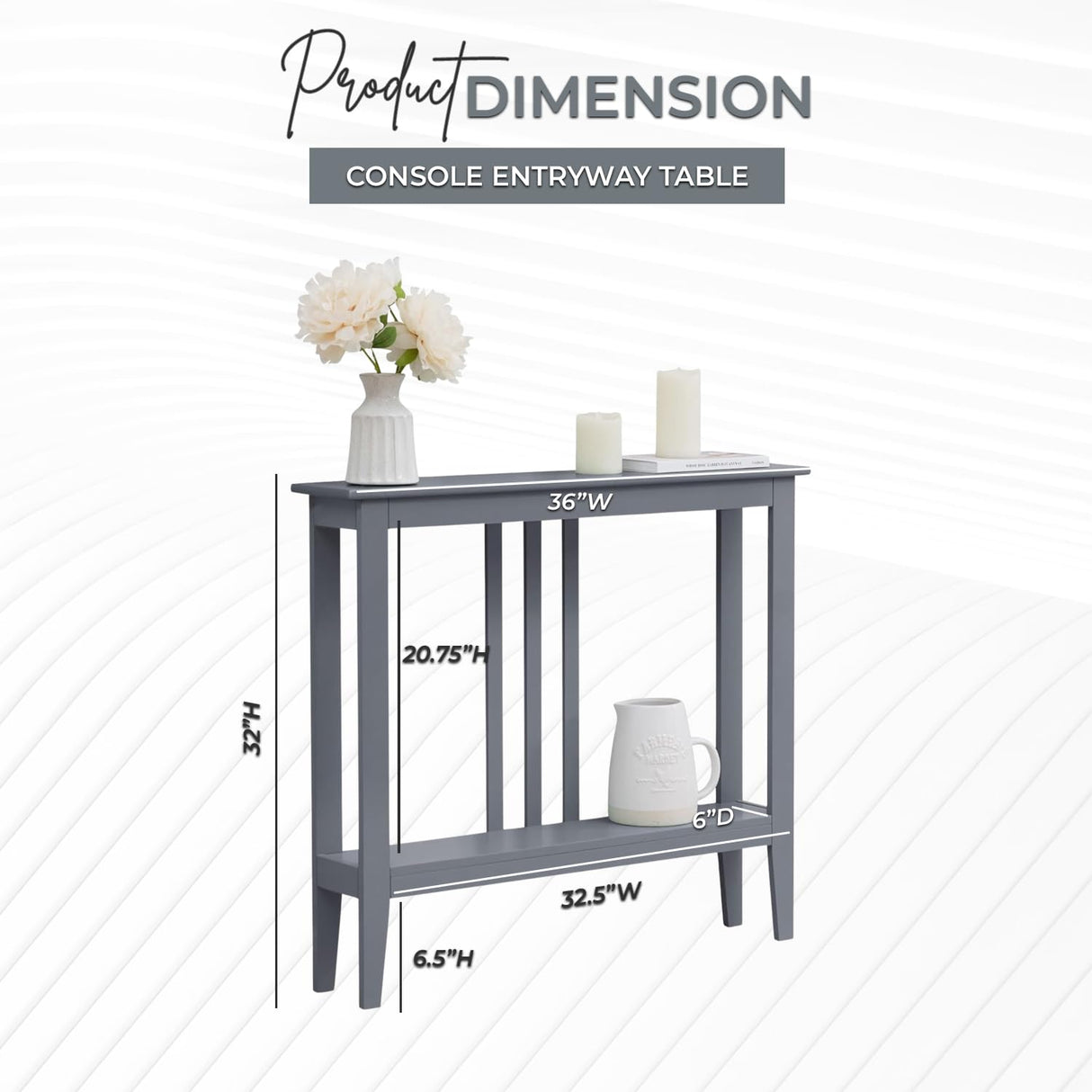 Kings Brand Furniture - Entryway Table - Narrow Console Table - Console Table with Storage - Hallway Decor - Wood Console Tables for Entryway - Narrow Console Sofa Side Table - Foyer - Grey Kings Brand Furniture