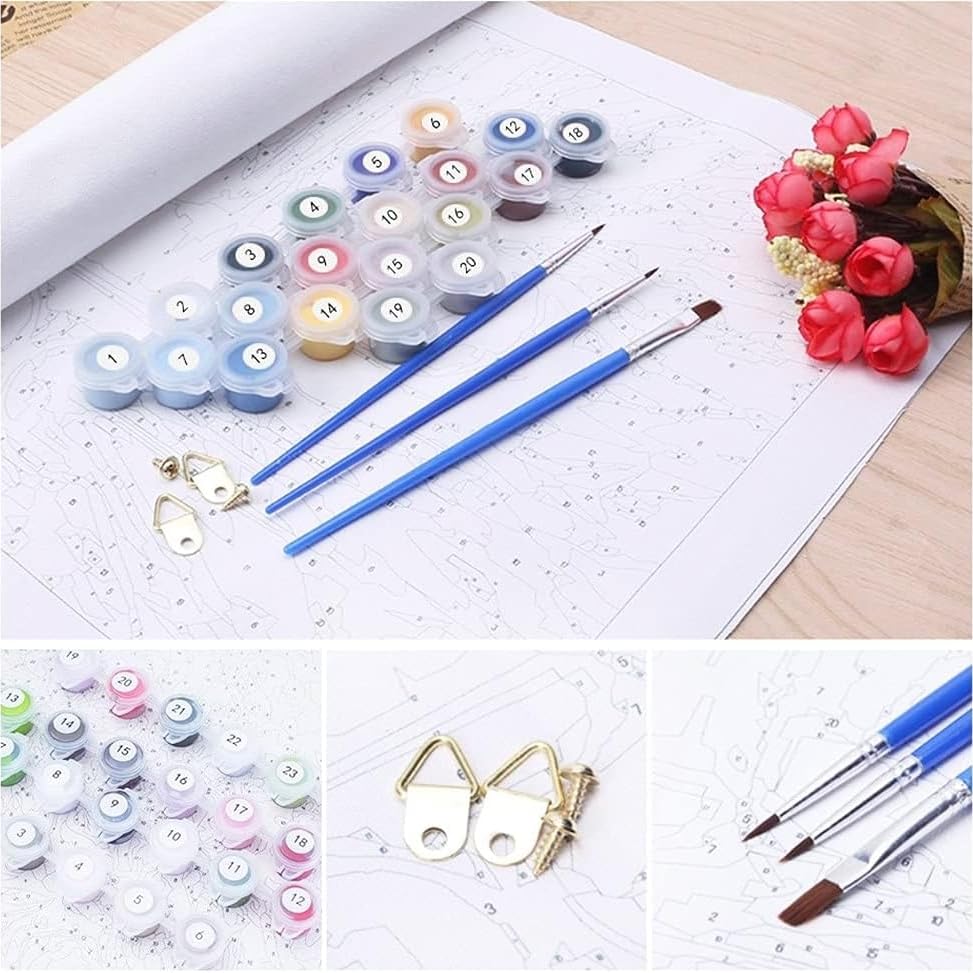 ldazao Painting by Numbers for Adults Number Oil Painting Kit Paint by Numbers Kit Beginner Turtle DIY Painting Kits for Adults Without Frame Paint by Number On Canvas for Gift Home Wall Decor ldazao