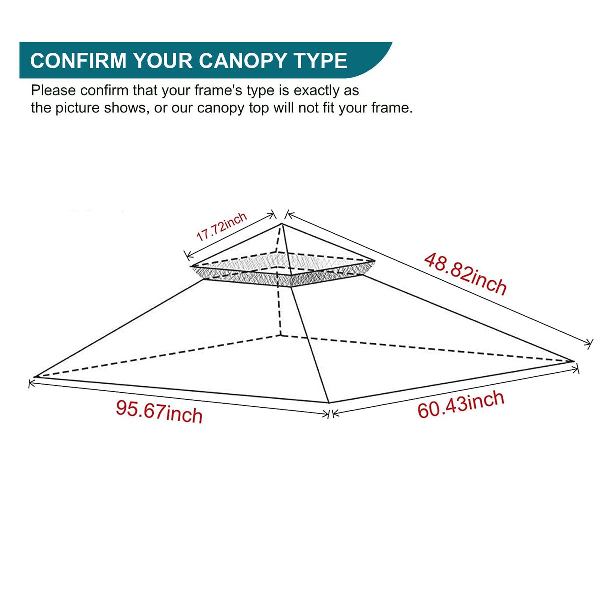 Grill Gazebo Replacement Canopy Top - Wonwon 5x8 Gazebo Roof Double Tiered Outdoor BBQ Roof Cover Grill Shelter Only Fit for Model L-GG001PST-F (Brown) Wonwon