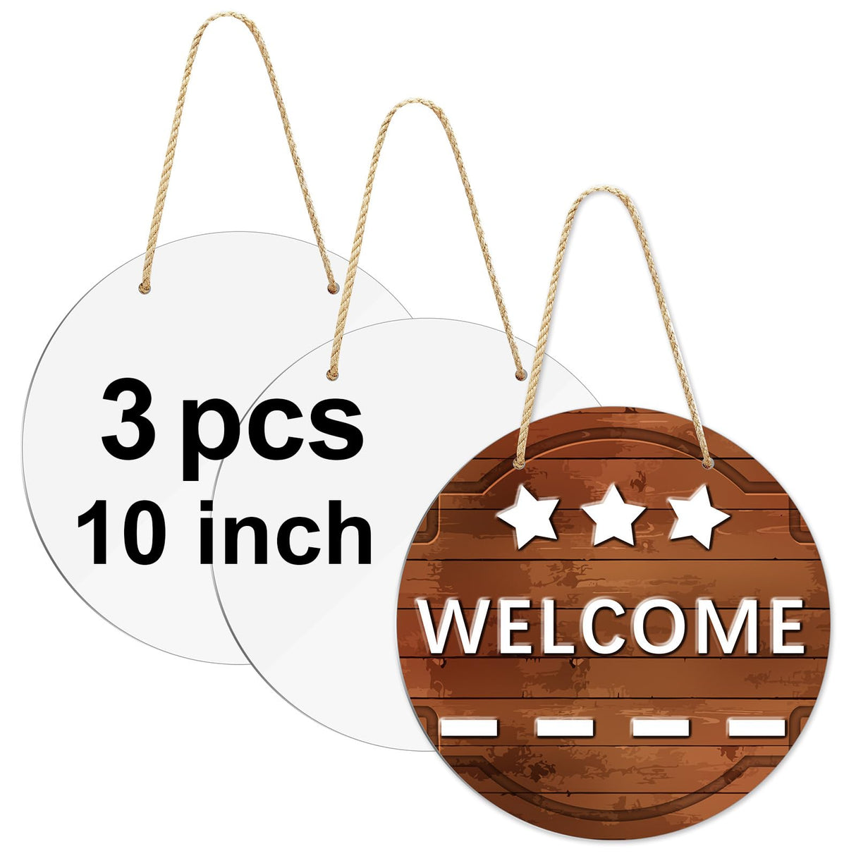 3 pcs metal sublimation door hanger blanks,10 inch circle Unfinished Blank Sign Door Hanger,sublimation ornament blanks decorative door hanger,blank door hangers,sublimation metal sign blanks GEKIXUTP