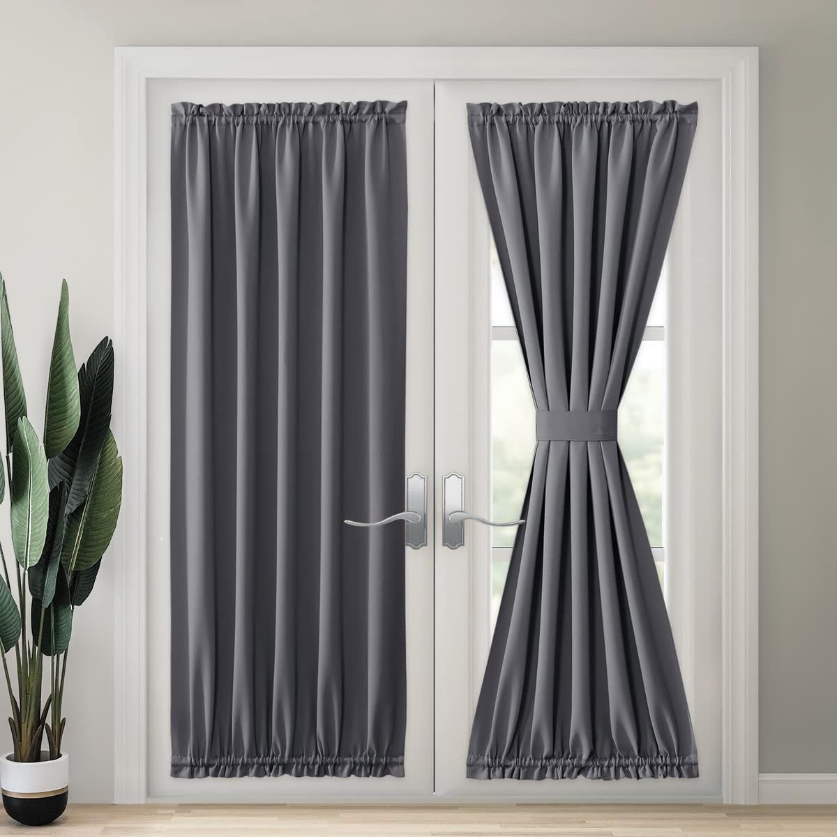 TYRON 2 Pack Screwed Sash Curtain Rod Adjustable 18-30 Inch, 3/8 In. Diameter, French Door Curtain Rods (Nickel) TYRON TYRON